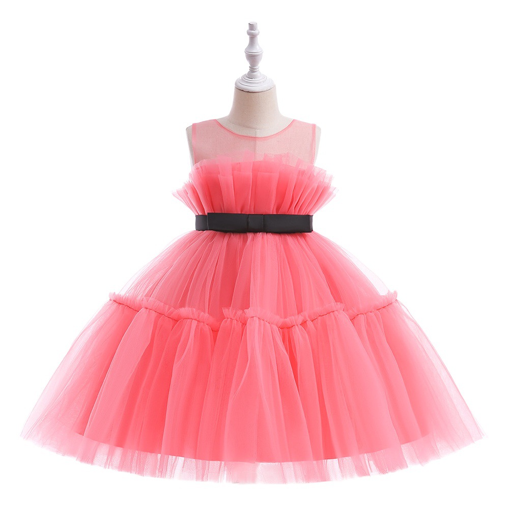 Amazon Children's Dress Princess Dress Little Girl's Pompous Dress Girl's Dress European and American Flower Girl's Wedding Dress dress