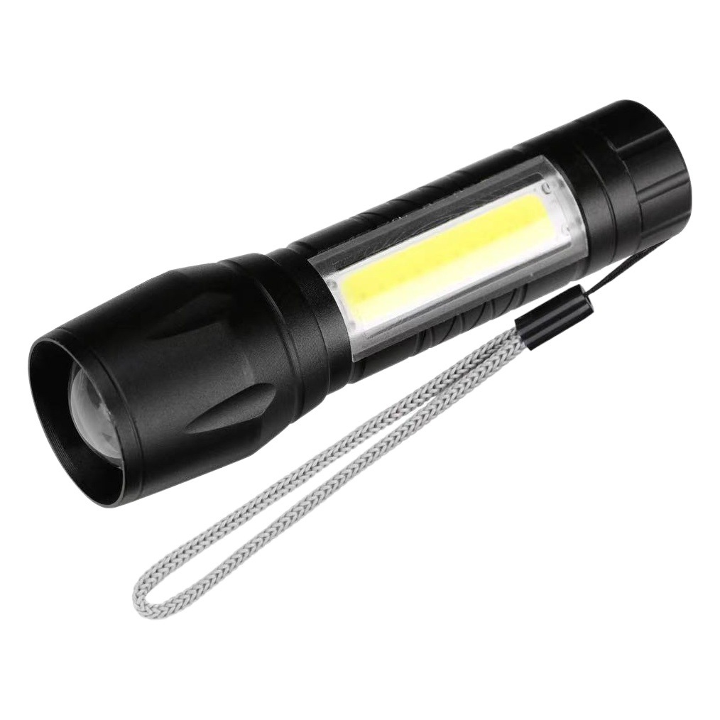 Aluminum alloy mini led flashlight outdoor strong light small flashlight with side lights rechargeable flashlight