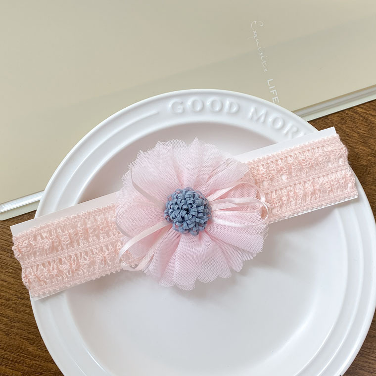 Picture of Korean Style Big Flower Baby Hair Band Female Baby Full Moon Hundred Days Photo Headwear Baby Princess Sweet Hair Accessories