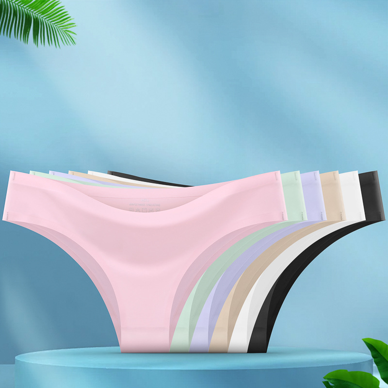 Cross-border European and American version of seamless one-piece ice silk sexy bikini underwear ladies waist breathable girls' briefs