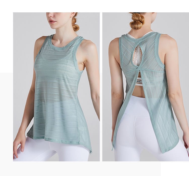 Picture of 2025 New Yoga Wear Vest Women's Quick-Drying Sports Top Beautiful Back Sleeveless Coverall Loose Fitness Wear Cover-Up Women