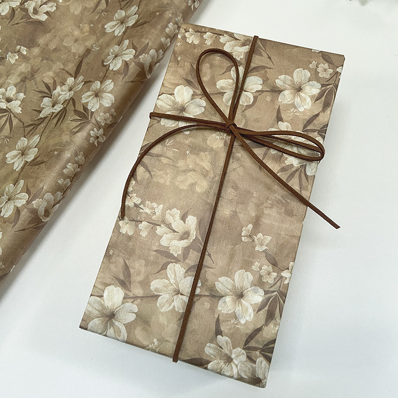 New Vintage Apricot Flower Gift Sydney Paper Ins Style Original High-grade Wrapping Paper Jewelry Flower Packaging Material