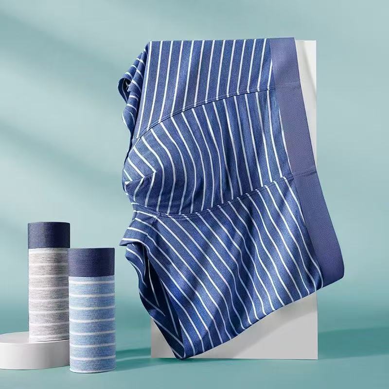 Canned Men's Underwear Modal Traceless 50 Boxers Fashionable Mid-Waist Striped Four-Corner Men's Underwear