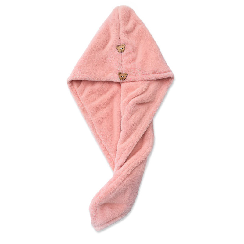 Picture of Cross-border Double-layer Thickened Shower Cap Women's Water Absorbent Quick-drying Cap Coral Fleece Hair Dried Towel Towel Wash Headband Hair Dried Cap