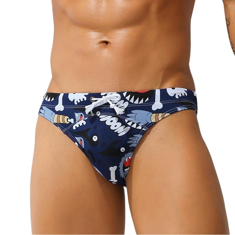 Wholesale supply men's triangle swimming trunks sexy bikini Cup Anti-embarrassment anti-light beach swimming trunks foreign trade