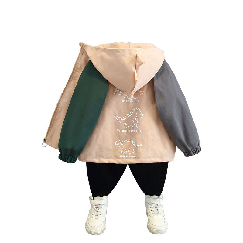 Picture of Children's Clothing Children's Spring and Autumn Coat 2025 Boys' Fashion Hooded Cartoon Dinosaur Top Jacket Baby Trendy Coat