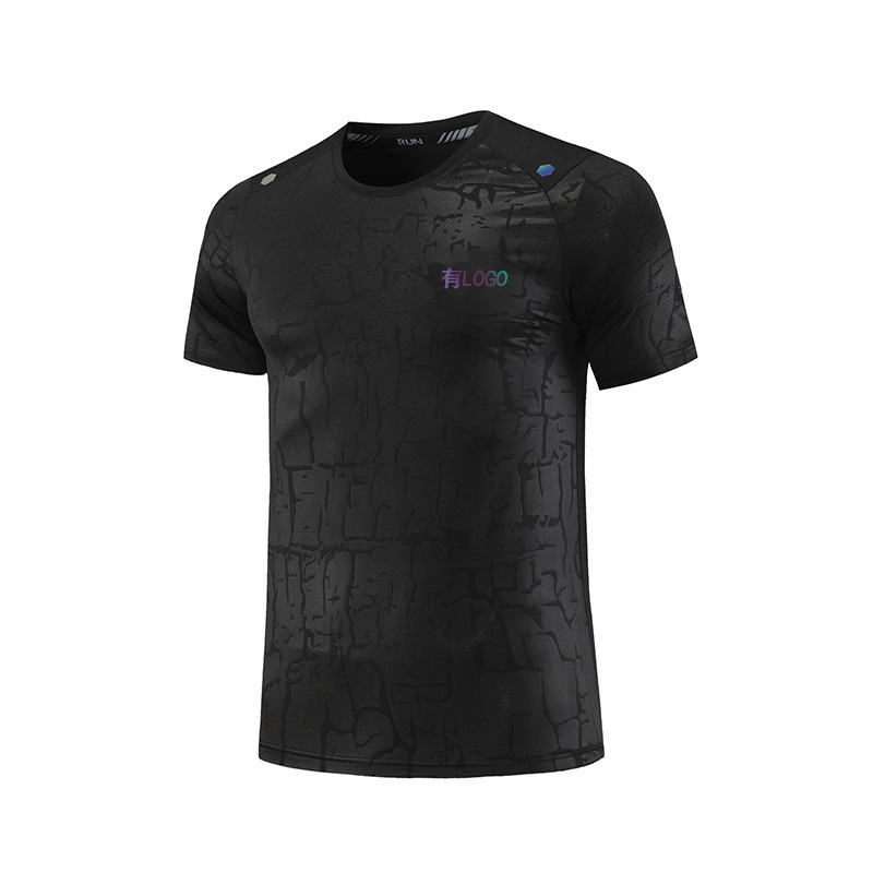 Batch in stock Brand Ice Silk T-Shirt Men's Short-sleeved Summer Thin Fitness Running Crewneck Quick-drying Casual Top