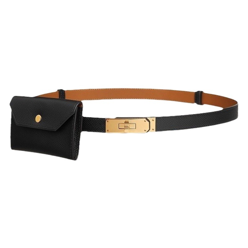Cross-Border New Style Cowhide Belt Women's Genuine Leather Belt Waist Bag Decorative Coat with Dress Trousers Belt High-End