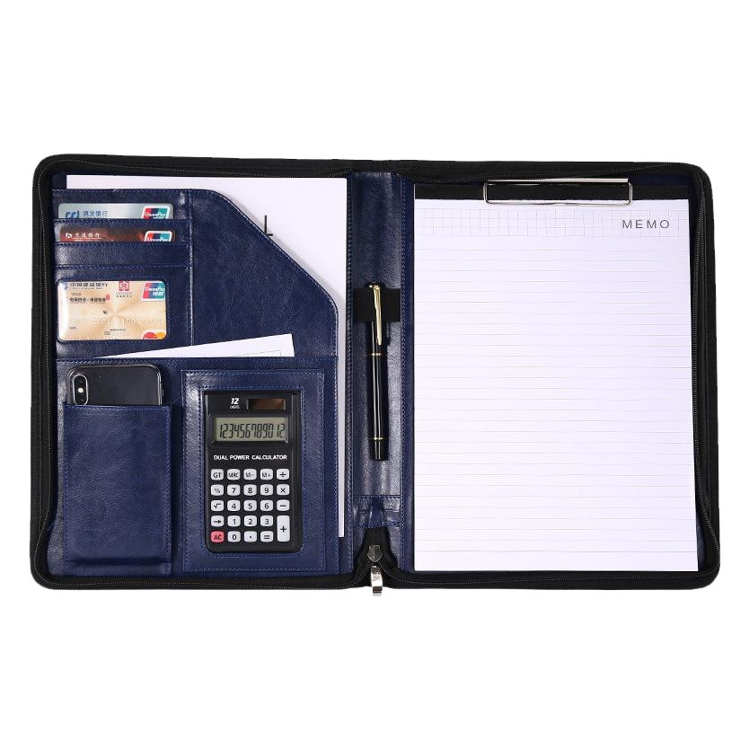 Manufacturer A4 Manager Folder with Zipper Bag Business Loose-Leaf Information Office Sales Signing Signing Plywood Contract Folder