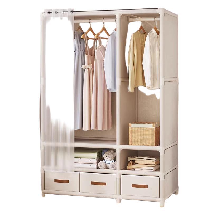 Picture of Wardrobe for Home Bedroom, Simple Fabric Wardrobe with Drawers, Suitable for Small Rooms or Rental Apartments, Sturdy Wardrobe Storage Rack