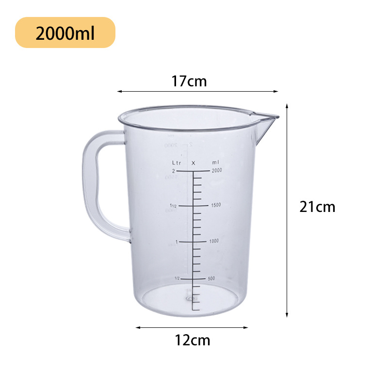 Picture of Transparent Acrylic PC Measuring Cup Plastic Scale Measuring Kettle Thickened High Temperature Milk Tea Shop Supplies Black Scale Measuring Cup