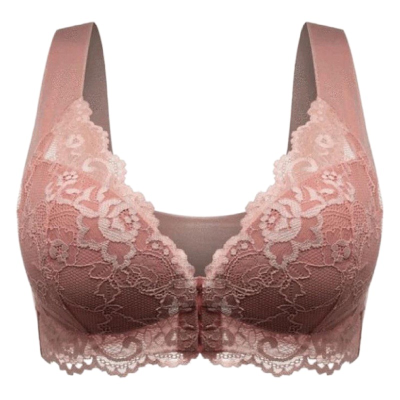 Foreign trade cross-border front buckle plus size without steel ring bra big chest small comfortable breathable ladies underwear manufacturers wholesale