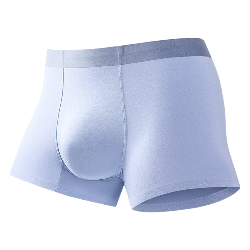 50S Modal Men's Seamless Underwear Plaid Solid Color Mid-Rise Boxer Briefs Personalized Breathable Boxer Shorts New Style