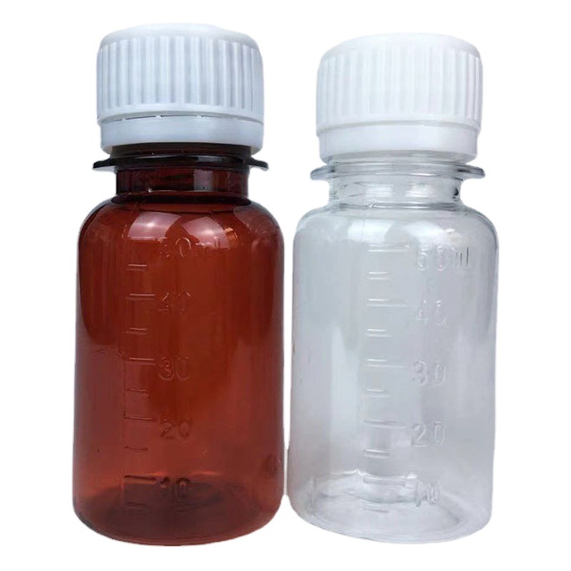 In stock 5060100ml plastic bottle anti-inverted Coke cover PET scale bottle transparent plastic bottle sample bottle sub-bottle