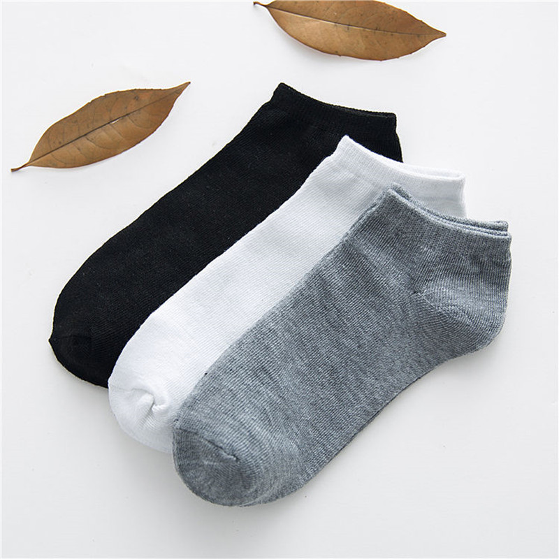 Summer black and white gray boat Socks solid color shallow mouth sweat-absorbent men and women with night market stall running volume wholesale
