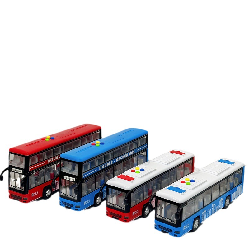 Picture of Children's Inertia Bus Light Sound Can Tell Stories Double-Decker Bus Bus Travel Creative Bus Toy