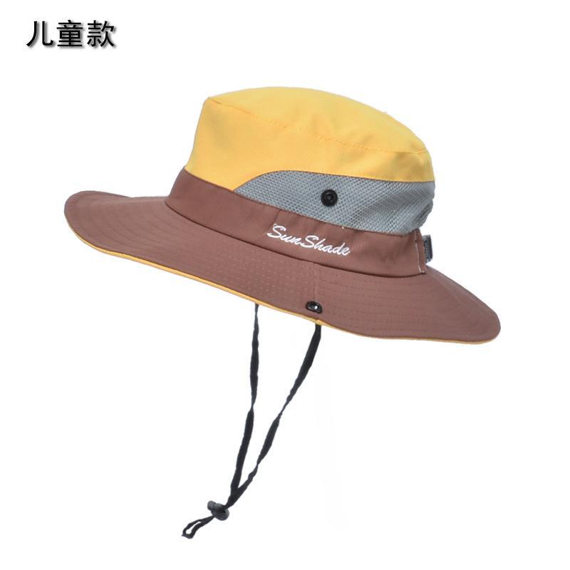 Picture of Cross-Border Summer Women's Outdoor Sun Hat Ponytail Hole Fisherman Hat Sun Protection Sun Hat Breathable Mountaineering Hat Parent-Child Style