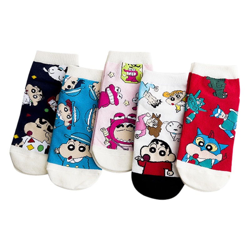 South Korea Socks Spring and Summer New Japanese Cartoon Animation Sports Boat Socks Korean Women's Thin Cotton Autumn Low-side Short Socks