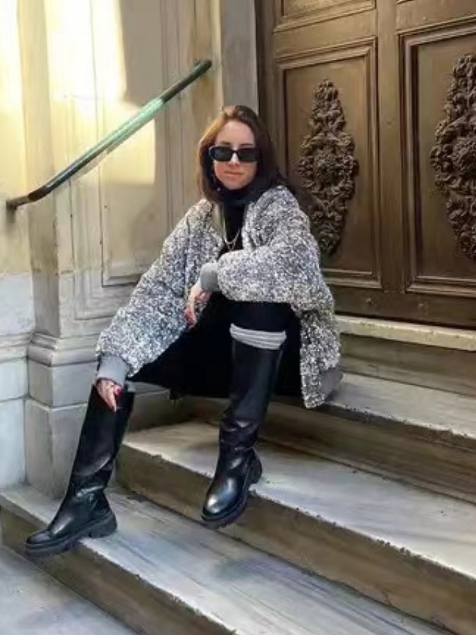 Aliexpress Ebay2024 Fashion Sequin Jacket Amazon Autumn and Winter Velvet Sequined Long-Sleeved Women's Jacket Ins