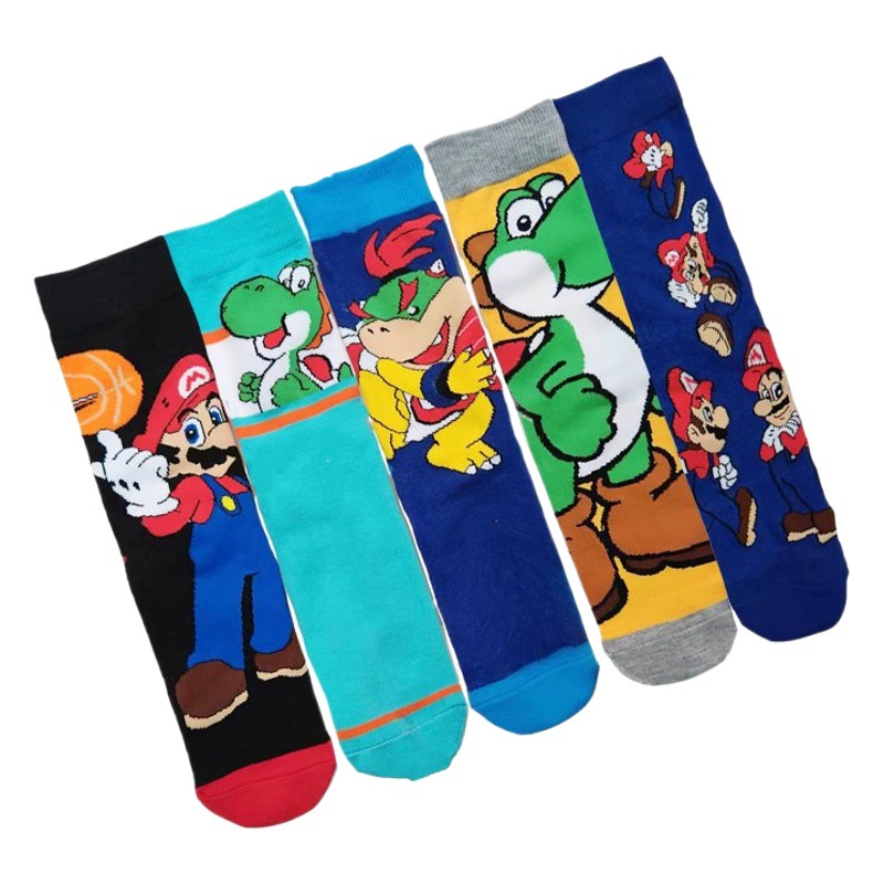 Men's Four Seasons Cartoon Popular Fashionable Socks Men's Socks Code L'Ao Amazon Ins Personalized Foreign Trade Socks