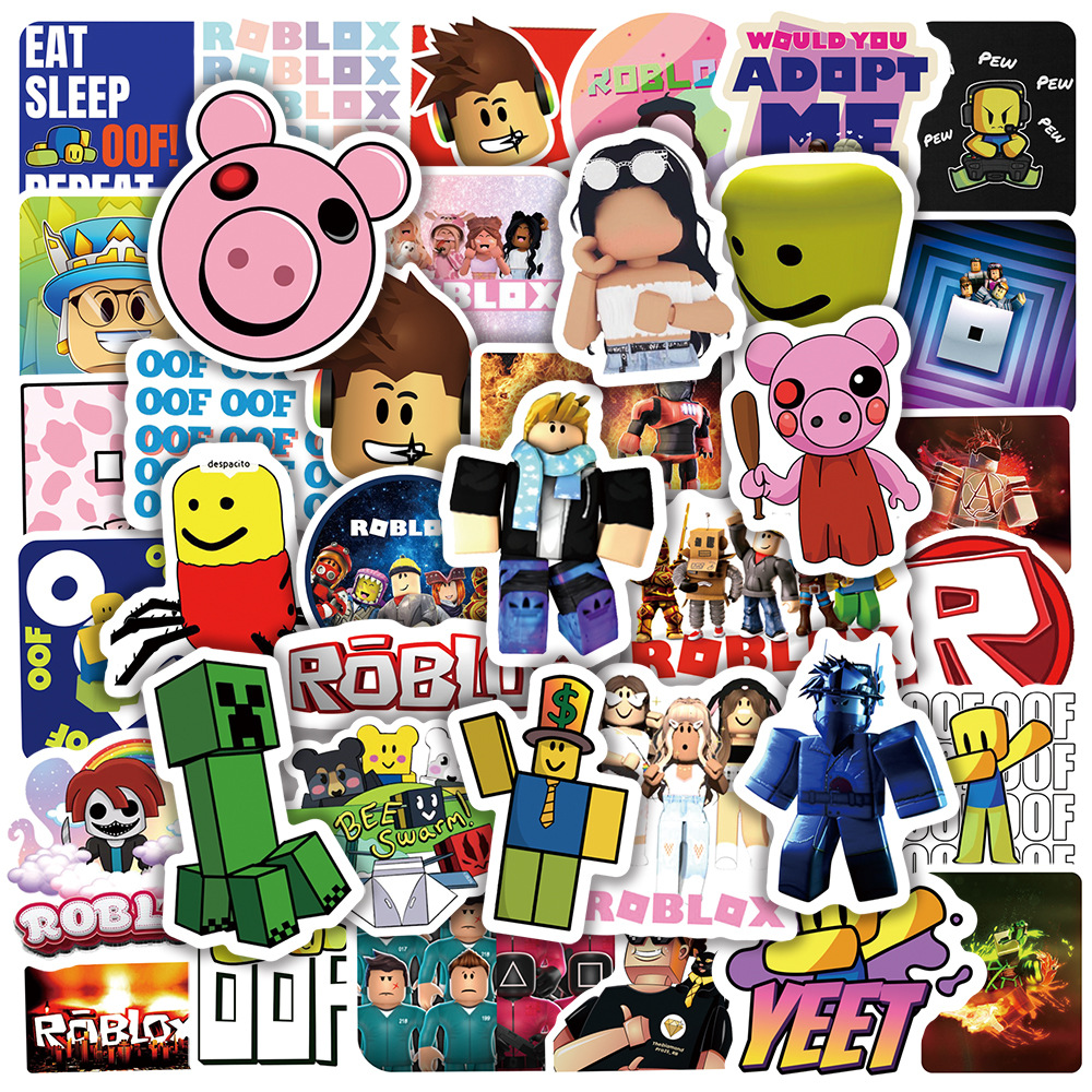 Picture of 50 pieces of ROBLOX graffiti stickers trolley case notebook cup waterproof stickers game stickers