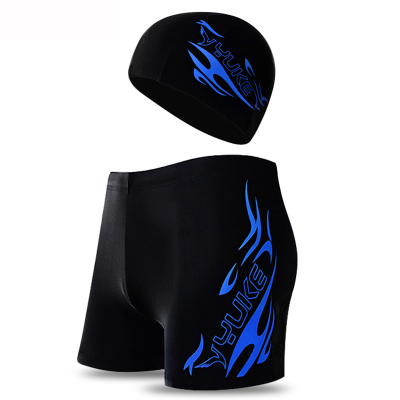 Picture of Swimming Trunks Men's Boxer Hot Spring Pants Large Size Loose Swimming Suit Men's Fashion Swimming Goggles Swimming Cap Set Equipment Swimsuit