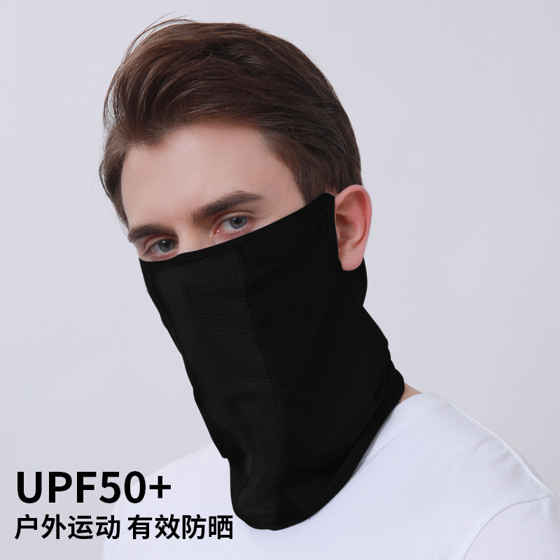 Sunscreen Hanging Ear Mask Summer Outdoor Sports Ice Silk UV Protection Breathable Mesh Hole Riding Golf Scarf