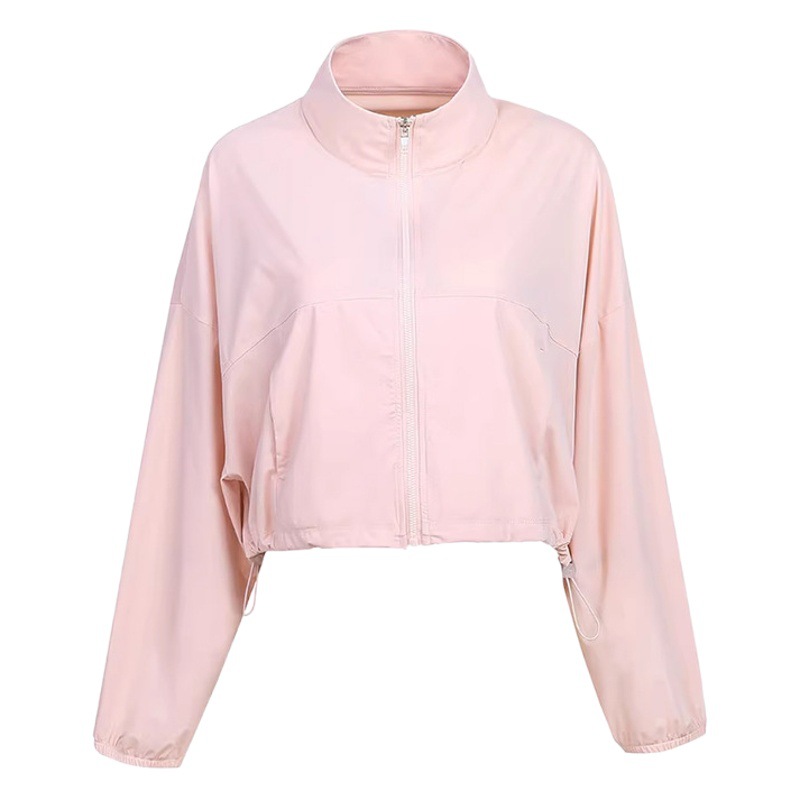 Picture of Vertical Collar Pocket Cool-feeling Sunscreen Clothing UV-resistant Women's Outdoor Sports Fitness Jacket Loose Breathable Casual Top