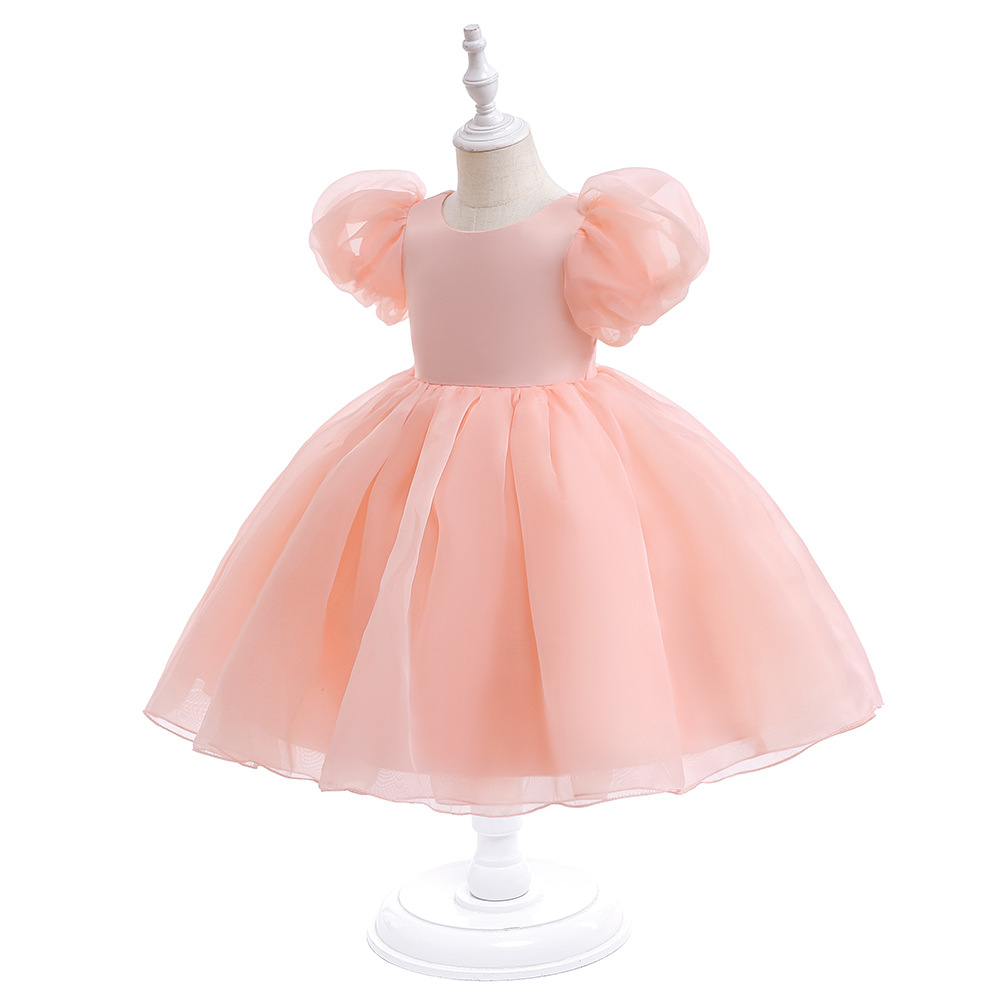 Picture of New Girls Princess Dress Children's Puff Sleeve Puffy Birthday Dress Little Girl Piano Performance Children's Dress