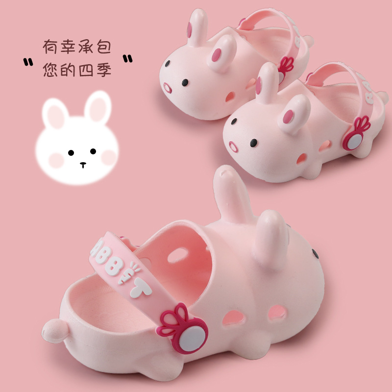 Cute Rabbit Kidsren's Slippers for Girls Summer Indoor Home for Big Kidsren Bath Non-Slip Baby Kidsren's Slippers for Women