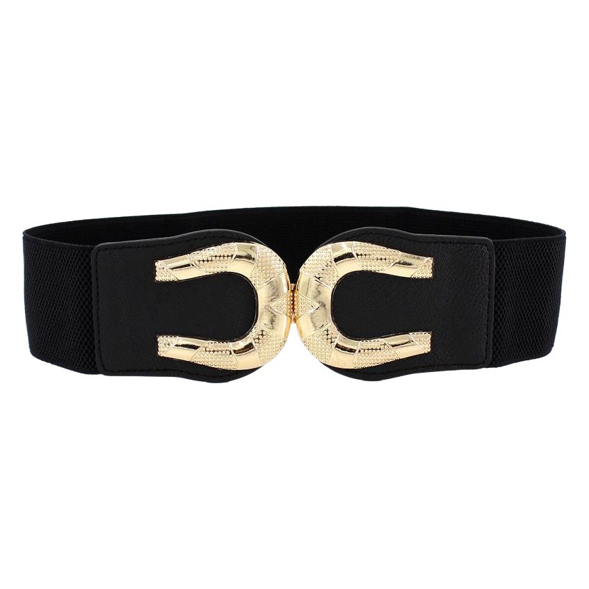 Women's elastic waist black belt Joker elastic decorative wide belt 24 optional a generation of hair