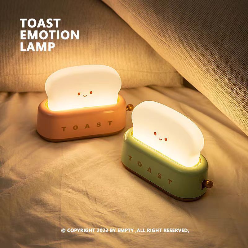 Creative bread maker night light USB charging electrodeless dimming table lamp led children's bedroom bedside timing sleeping light
