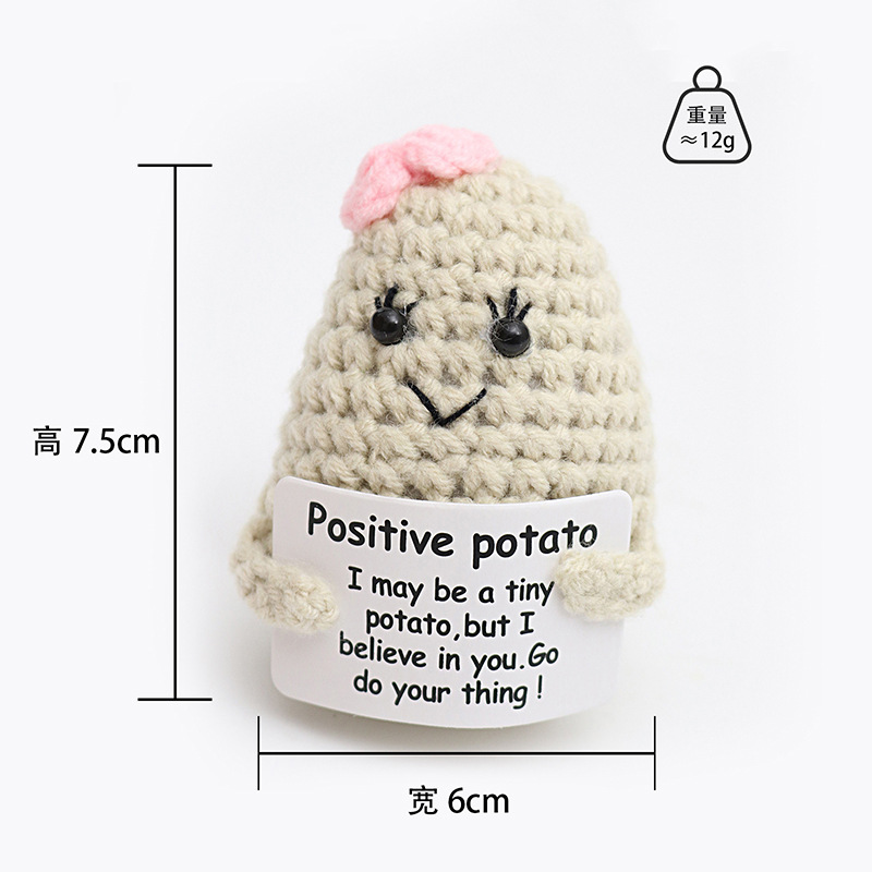 Picture of Cross-Border Hot-Selling Wool Crochet Positive Energy Potato Knitted Wool Cucumber Positive Energy Wool Crocheted Doll Finished Product