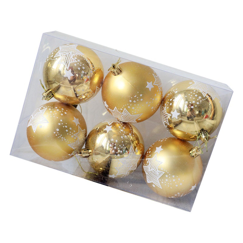 Christmas decorations 6CM transparent Christmas ball handmade painted ball snowball Christmas tree decorations pendant cross-border