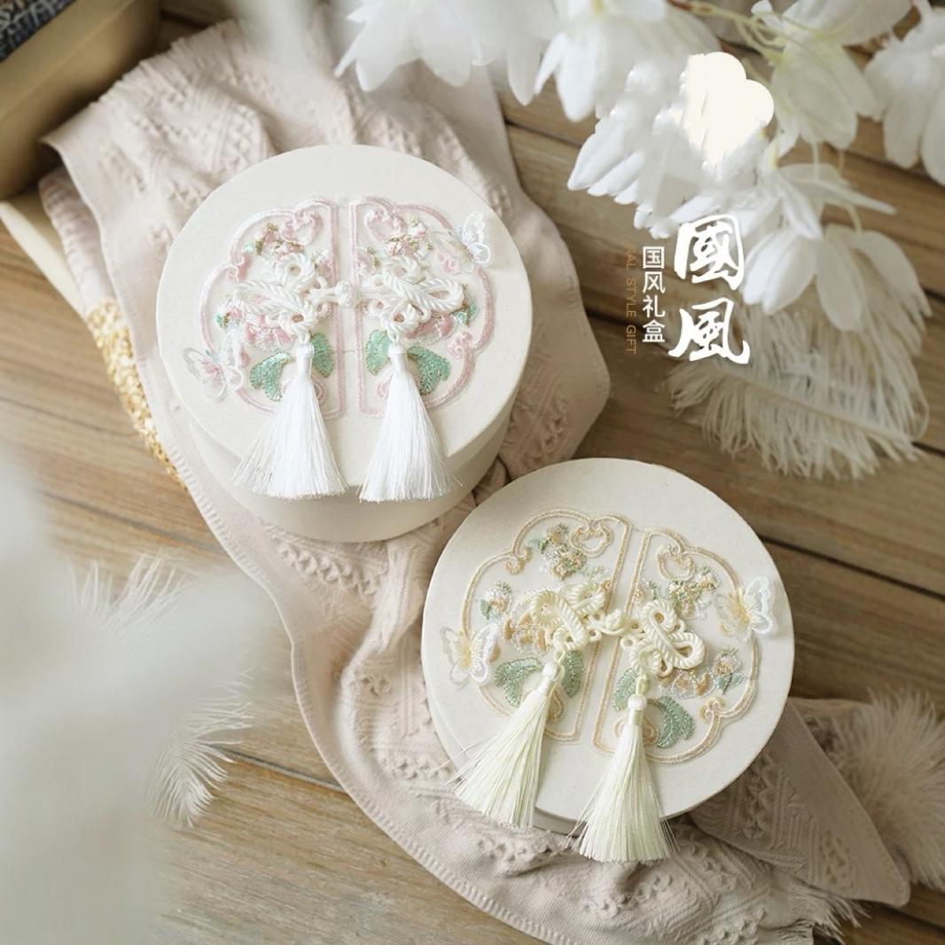 Biwu tassel series plate buckle flower art national style gift box gift handmade diy box ornaments wholesale classical