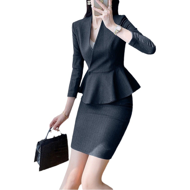 High-end business wear spring and autumn suit suit female beautician fashion college student interview suit workplace Business Formal wear