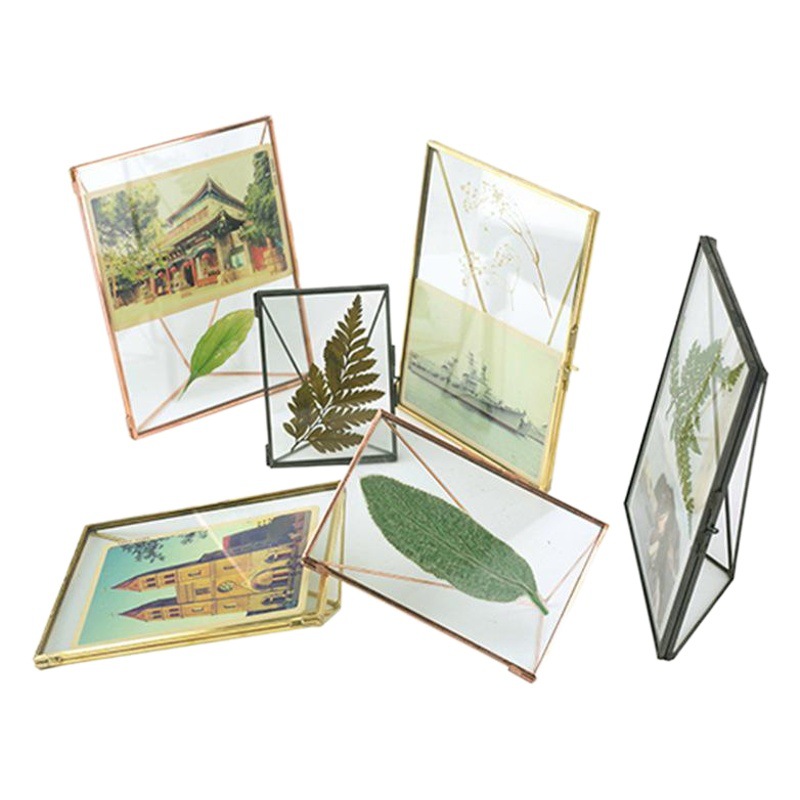 Retro glass photo frame wholesale frame glass iron decorative photo frame photo clip specimen clip photo studio photo frame