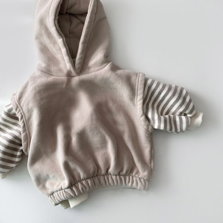 Picture of Boys and Girls Korean style autumn and winter children's vest children's thickened fleece-lined vest casual hooded fleece pullover top
