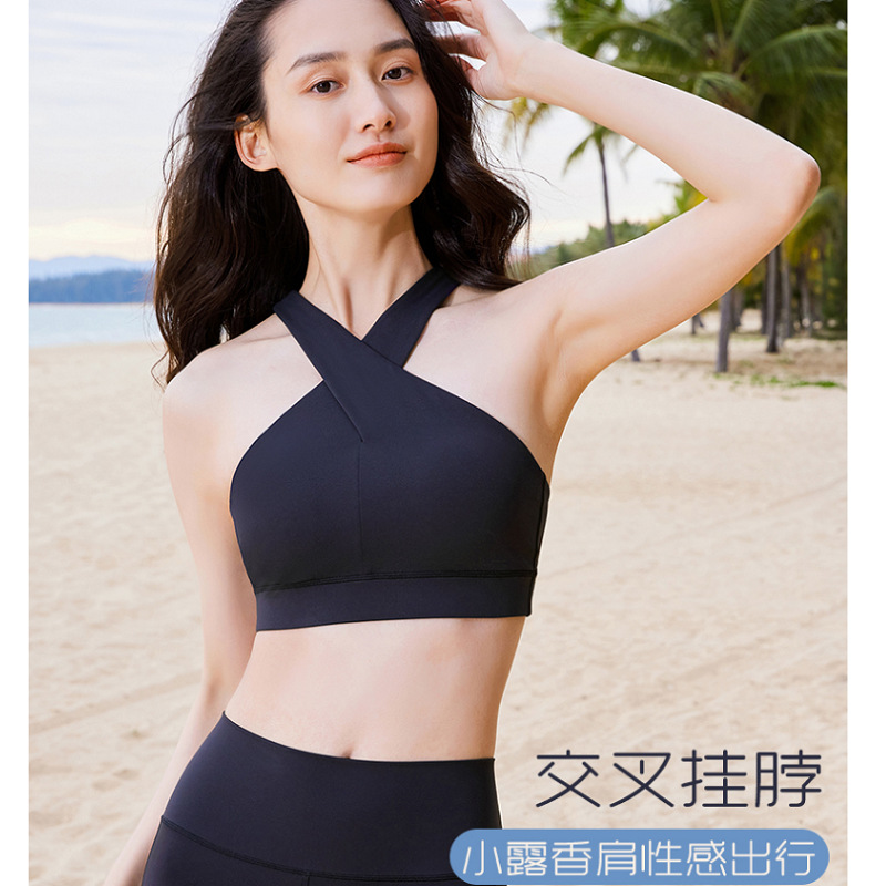 New Foreign Trade Cross-Border Fashion Sexy Cross Vest Yoga Clothing Set Women's Sports Bra Underwear Fitness Pants