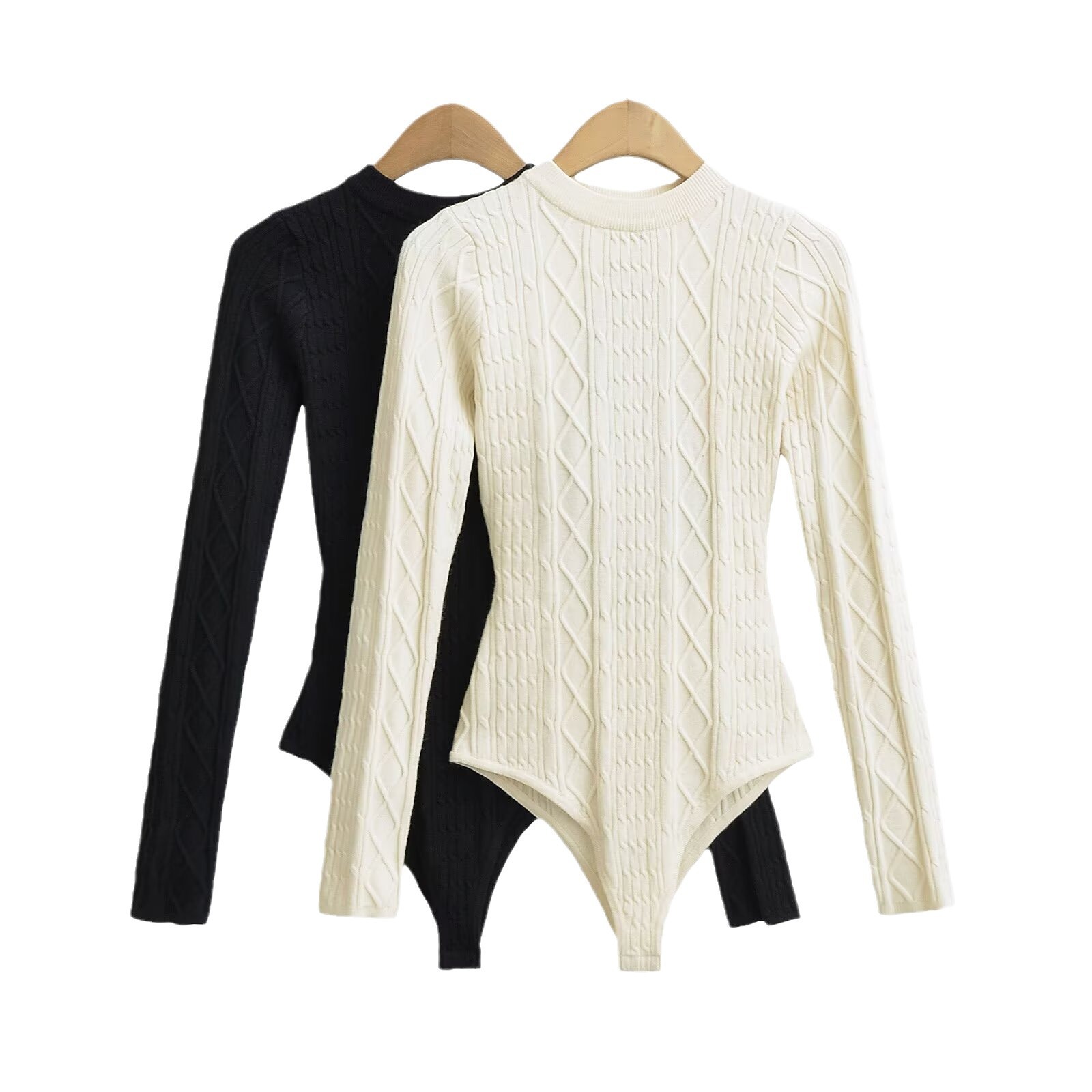 Picture of European and American Style Sexy Backless Knitted Jumpsuit Women's New Round Neck Slim-Fit Slimming Stretch Sweater