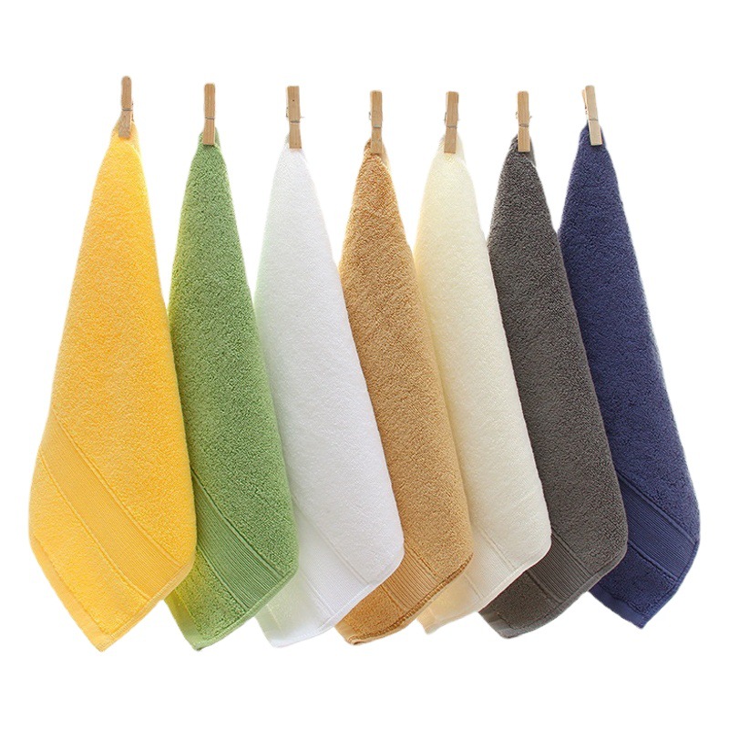Combed Cotton Large Square Towel Wholesale Pure Cotton Plain Thickeneded Small Towel Kidsren's Catering Hand Towel Foreign Trade Gift Customization