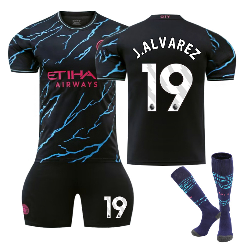 Picture of 23-24 Manchester City II away football uniform suit No. 9 Harland 17 de brauney 10 Rushford 47 Forden