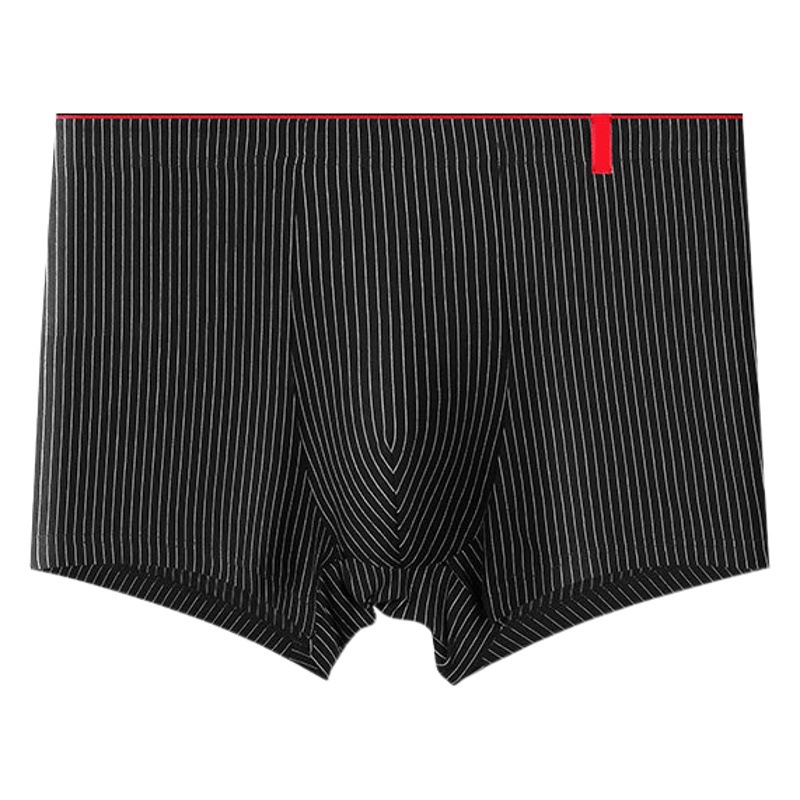 Pure Cotton Breathable Men's Underwear Antibacterial Knitted Stripesd Boxer Briefs Plus Fat Plus Fat Men's Pure Cotton Boxer Briefs