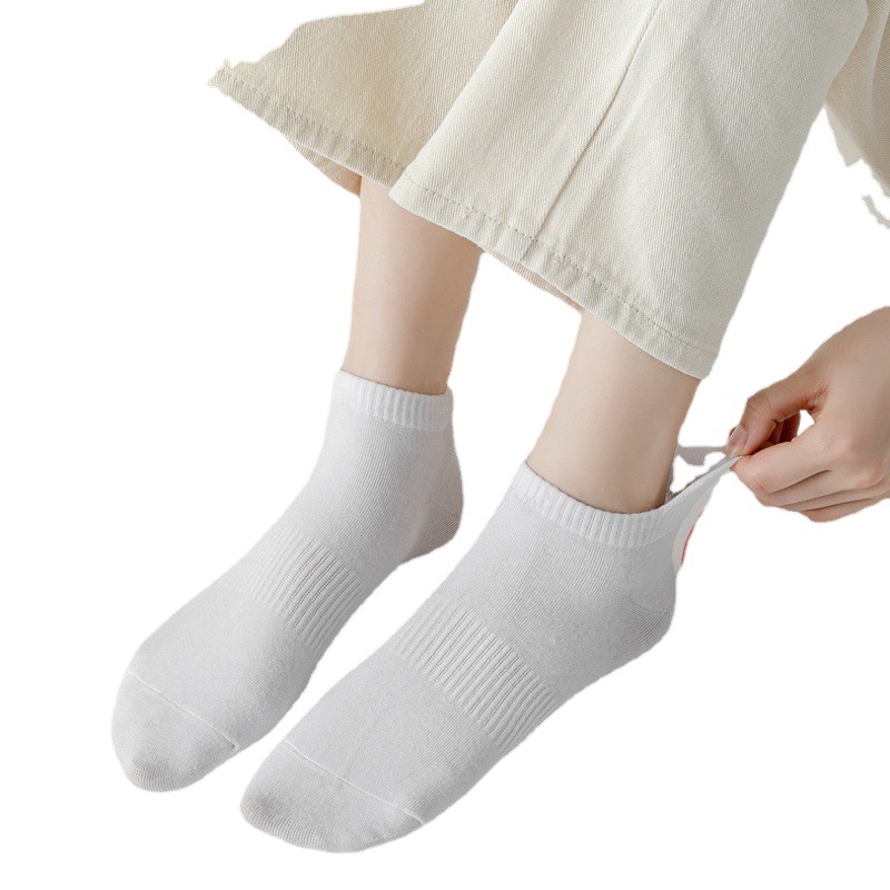 White Socks Women's Spring and Autumn Cotton Socks Short Socks Summer White Boat Socks Autumn Short Socks Black Socks Men's Sports Socks