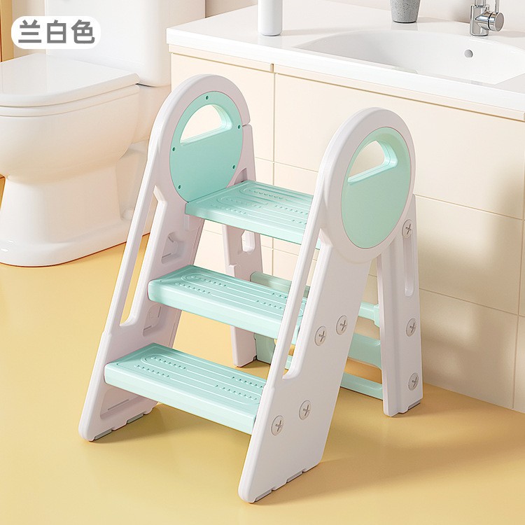 Picture of Multifunctional Children's Safety Double-layer Step Stool Baby Non-slip Height-increasing Children's Birthday Gift Step Stool Step Stool