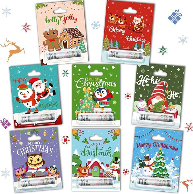 Cross-border New Christmas Money Card Card 8-piece Set suit Gift Blessing Message Christmas Cash Card Decorative Pendant