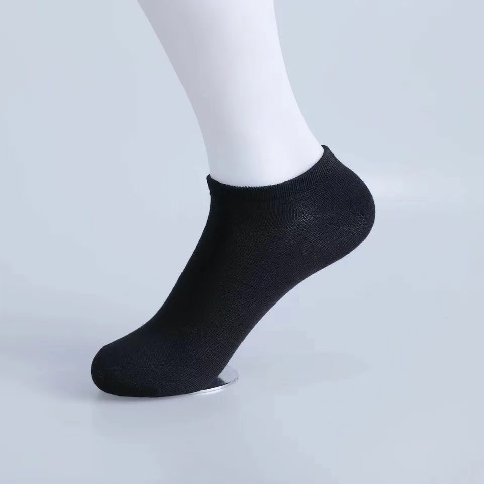 Picture of Black and White Grey Flat Boat Socks Solid Color Four Seasons Thin Short Socks Sweat Absorbing Invisible Socks All-match Cotton Socks