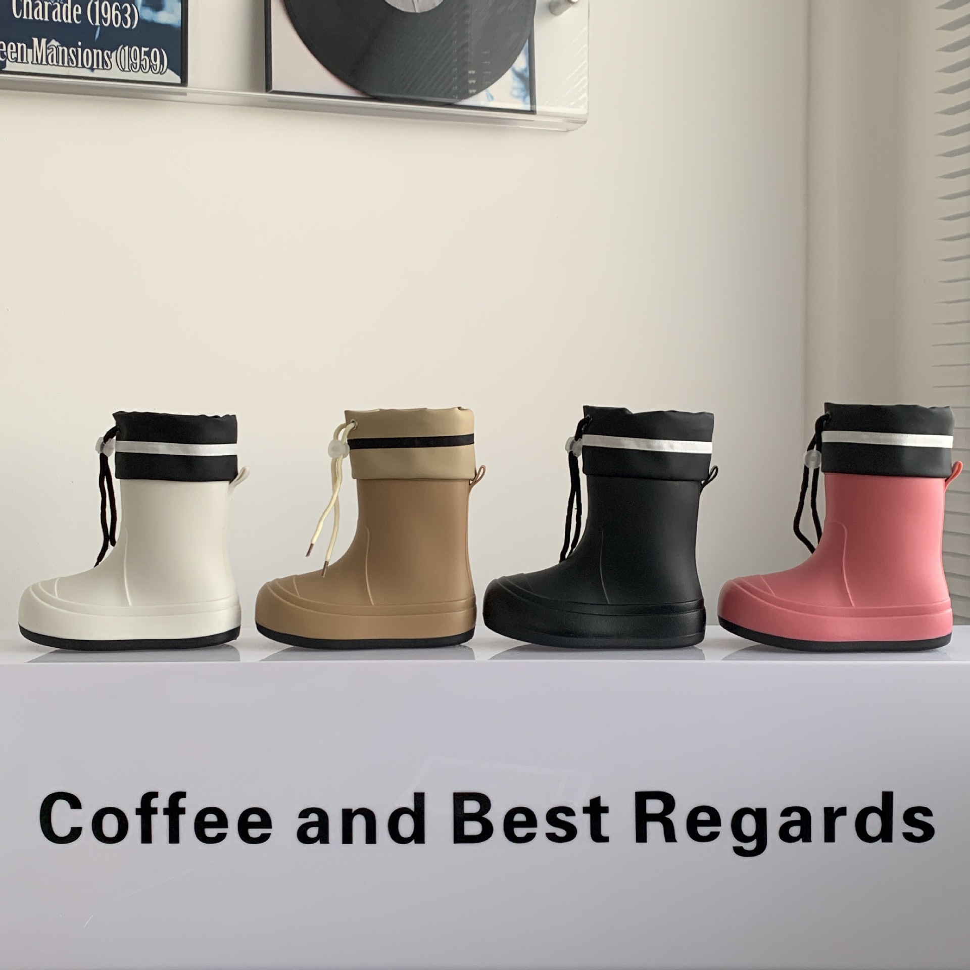 Adult Nose Rain Shoes Women Children's Non-slip Waterproof Shoes Fashionable Outdoor Kitchen Work Boots Warm Rubber Shoes Women