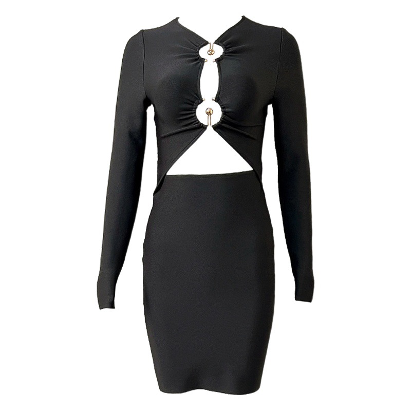 Promotional New Hollow Amazon European and American Sexy bandage Dress Evening Dress bandage dresses