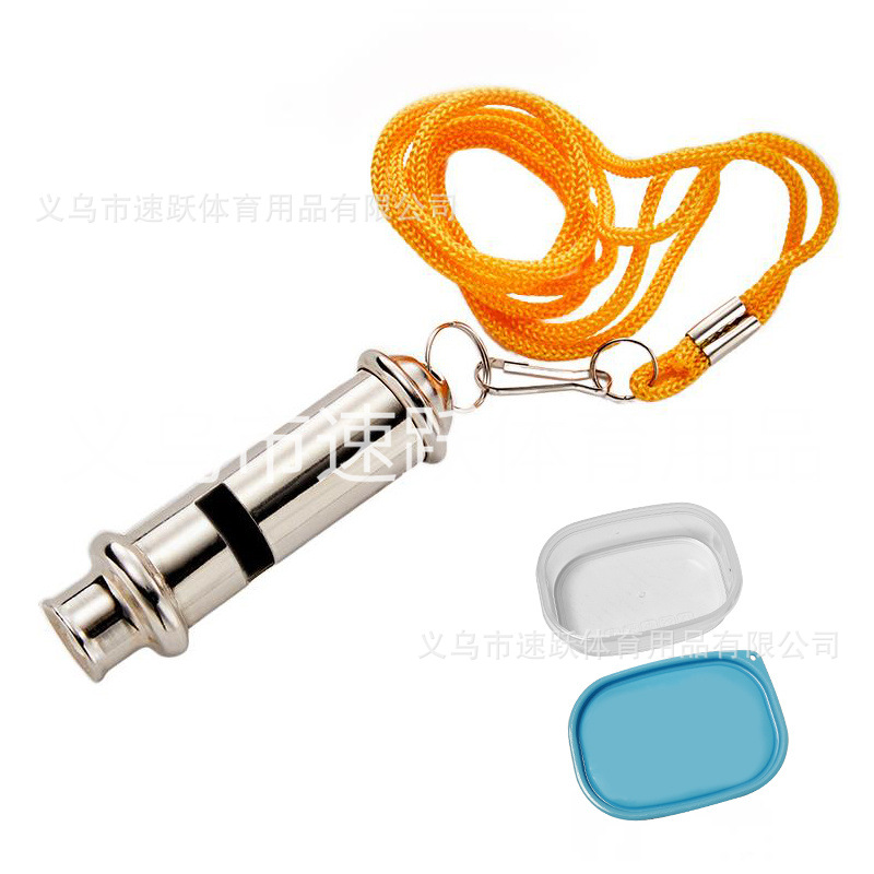 Picture of Whistle Stainless Steel Whistle Security Metal Alarm Whistle High Frequency Large Decibel Outdoor Life-saving Whistle Flute Whistle Referee